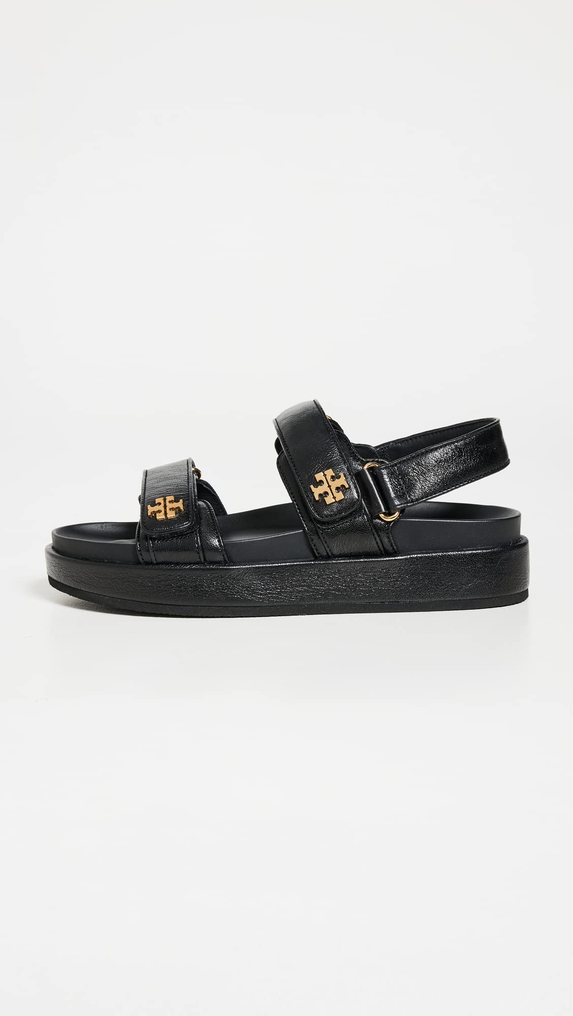 Tory Burch Women's Kira Two Band Sport Sandals, Perfect Black, 5 Medium US