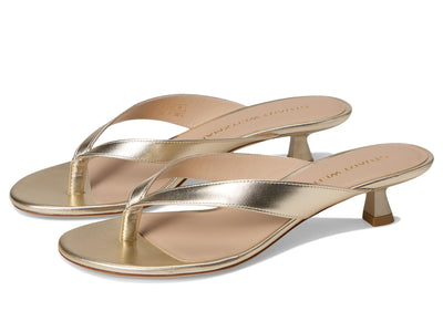 Stuart Weitzman Women's Rio Sleek Sandals 35 Light Gold 8 Medium