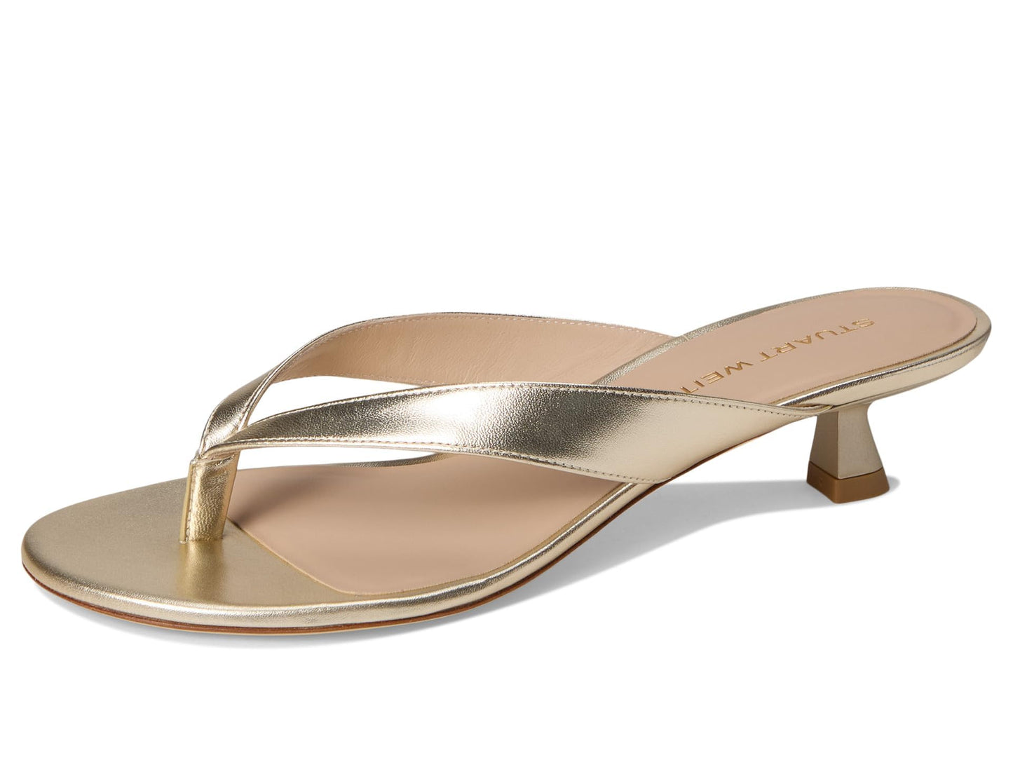 Stuart Weitzman Women's Rio Sleek Sandals 35 Light Gold 8 Medium