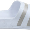 adidas unisex-adult Adilette Aqua Slides White/Platin Metallic/White 11