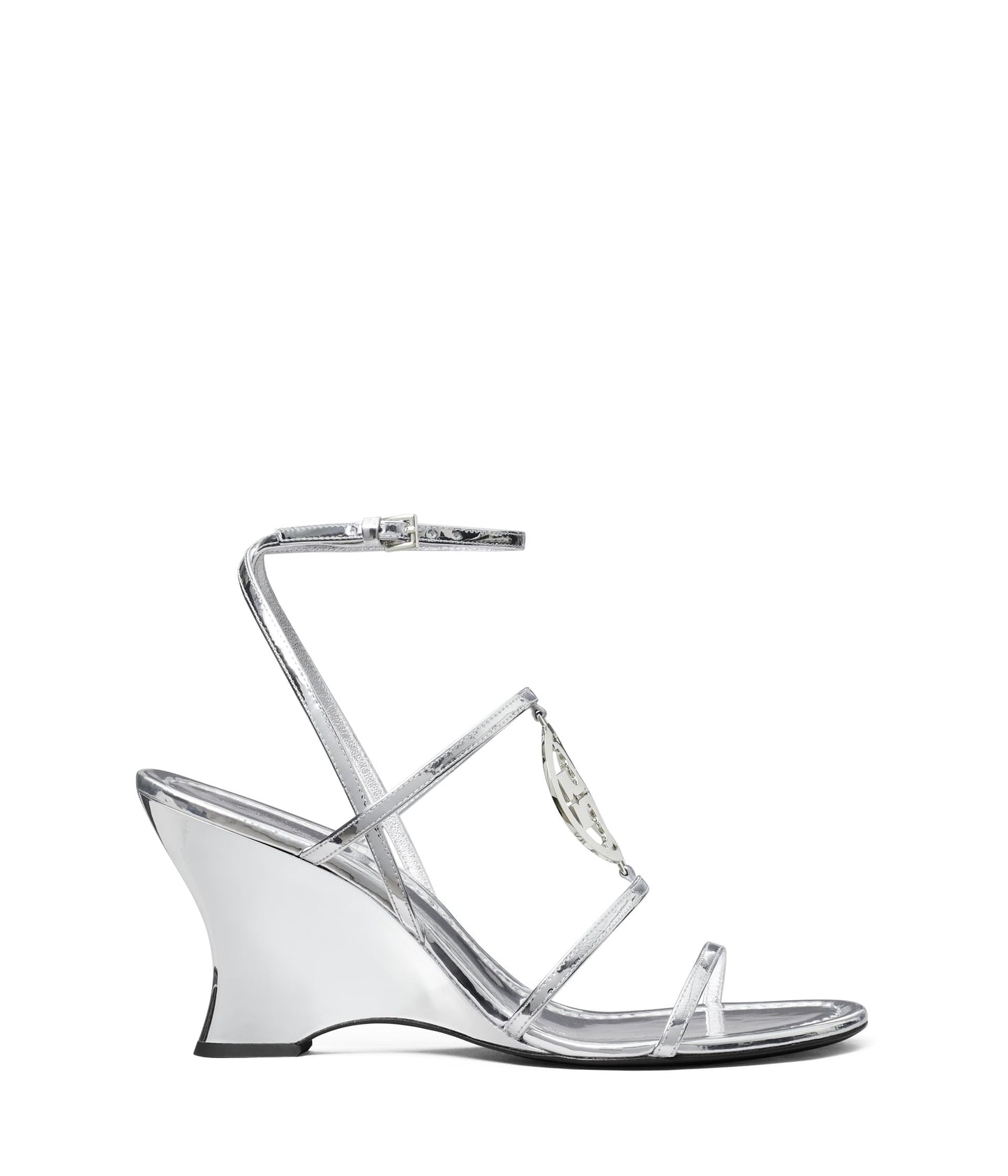 Tory Burch Women's 85 mm Capri Miller Wedge Argento/Silver 7.5 Medium