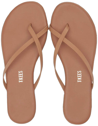 TKEES Riley - Flats for Women - Thong Style Construction - Rubber Outsole - Leather Upper - Leather Footbed Cocobutter 9 B - Medium