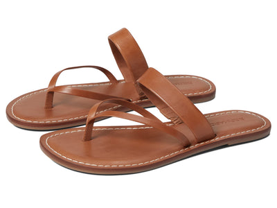 Bernardo Leia - Flats for Women - Leather Upper - Lightly Padded Insole - Open Toe - Man-Made Outsole Luggage Antique Calf 11 M