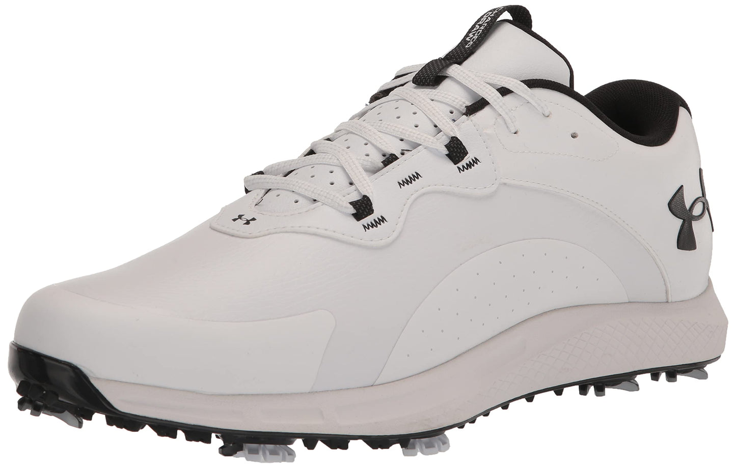 Under Armour Men's Charged Draw 2 Cleat, (100) White/White/Black, 13, US