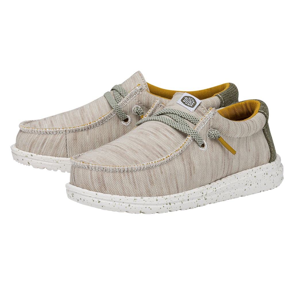 HEYDUDE Wally Toddler Jersey | Toddler Shoes | Toddler Lace Up Loafers | Comfortable & Light-Weight Walnut