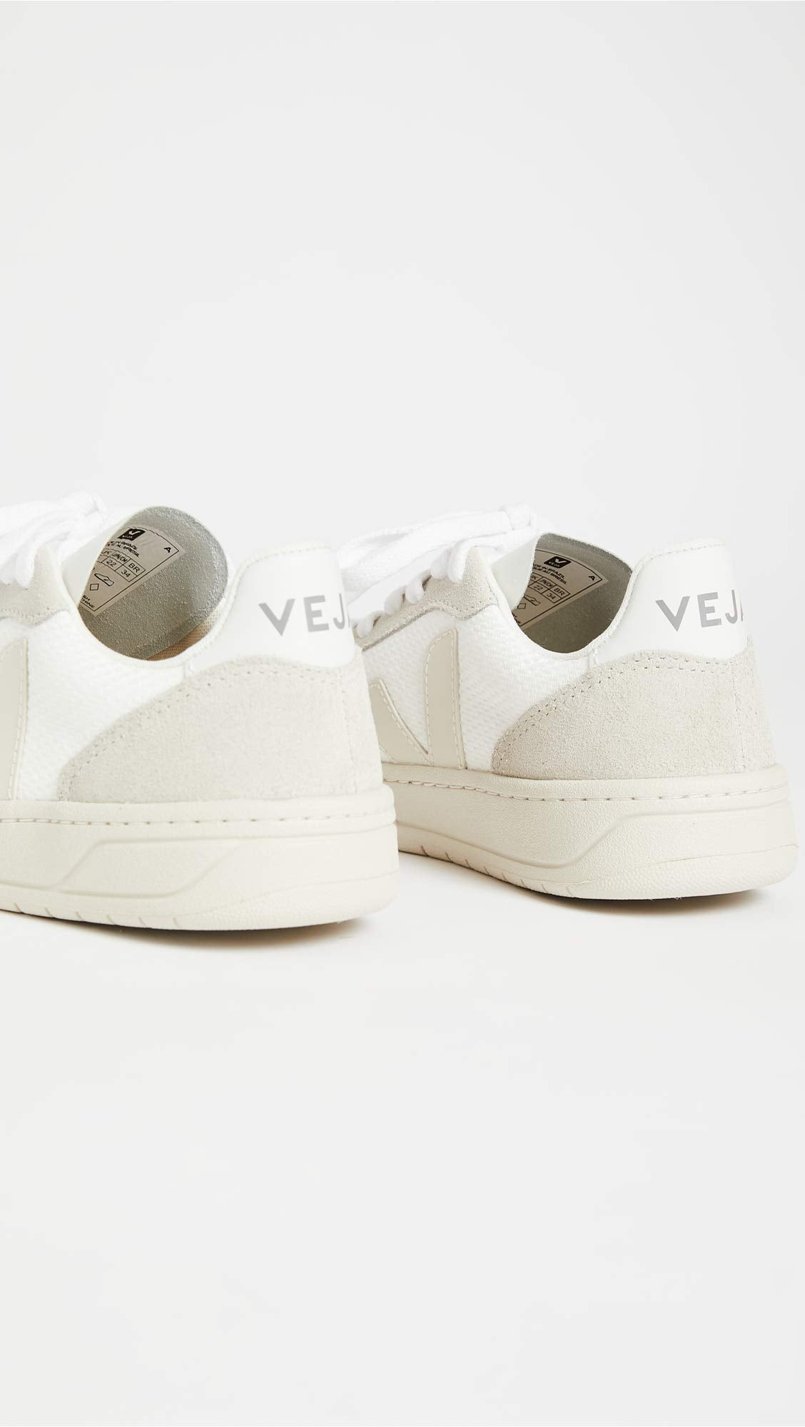 Veja Women's V-10 Sneakers, White/Natural/Pierre, 4 Medium US