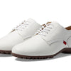 Marc Joseph New York® Pacific Golf Shoes for Women – Leather Construction – Synthetic Outsole – Almond Toe White Grainy 7 M