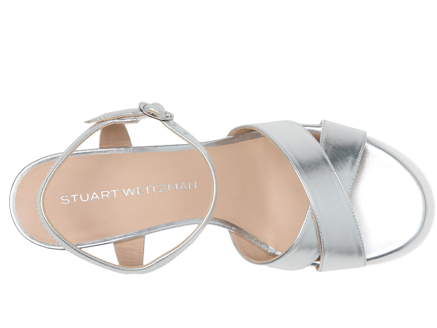 Stuart Weitzman Womens Dayna Platform 80 Silver 10 M