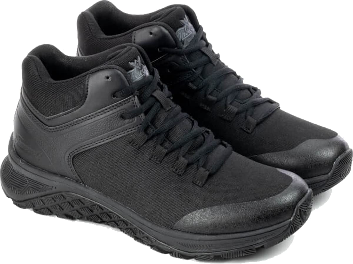 Thorogood T800 Series Non-Metallic Security Work Shoes for Men and Women - Durable Black Knit Upper with EVA Midsole and Slip-Resistant Rubber Outsole; Black - 6.5 W US