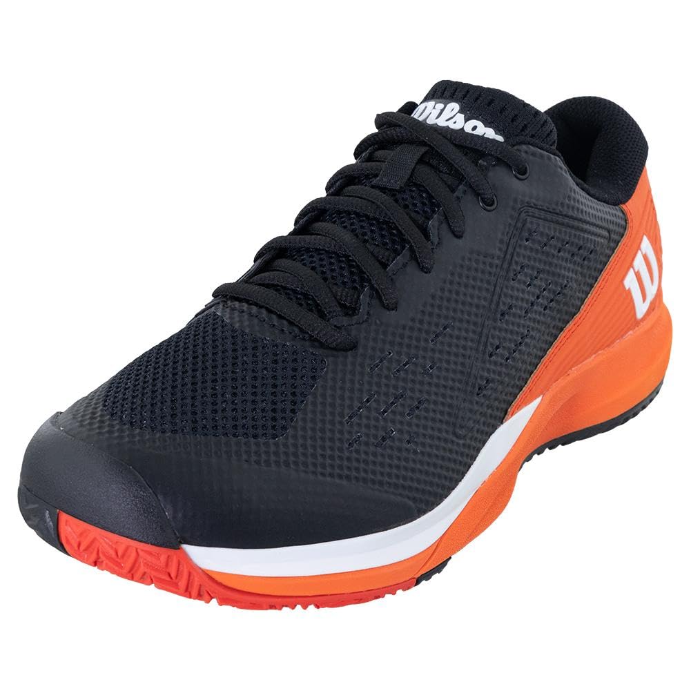 WILSON Rush Pro Ace Tennis Shoes Black/Vermillion Orange/White 12.5 D (M)