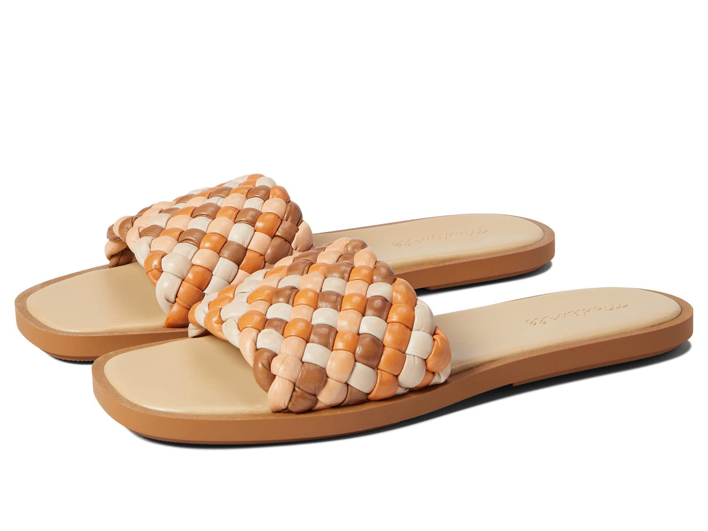 Madewell The Suzi Slide Sandal in Multi Woven Leather Mulled Cider Multi 9 M