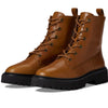 Madewell The Rayna Lace-Up Boot in Leather - Lace up Closure, Round Toe Silhouette, Fashionable and Comfy Women's Boots English Saddle 9 M