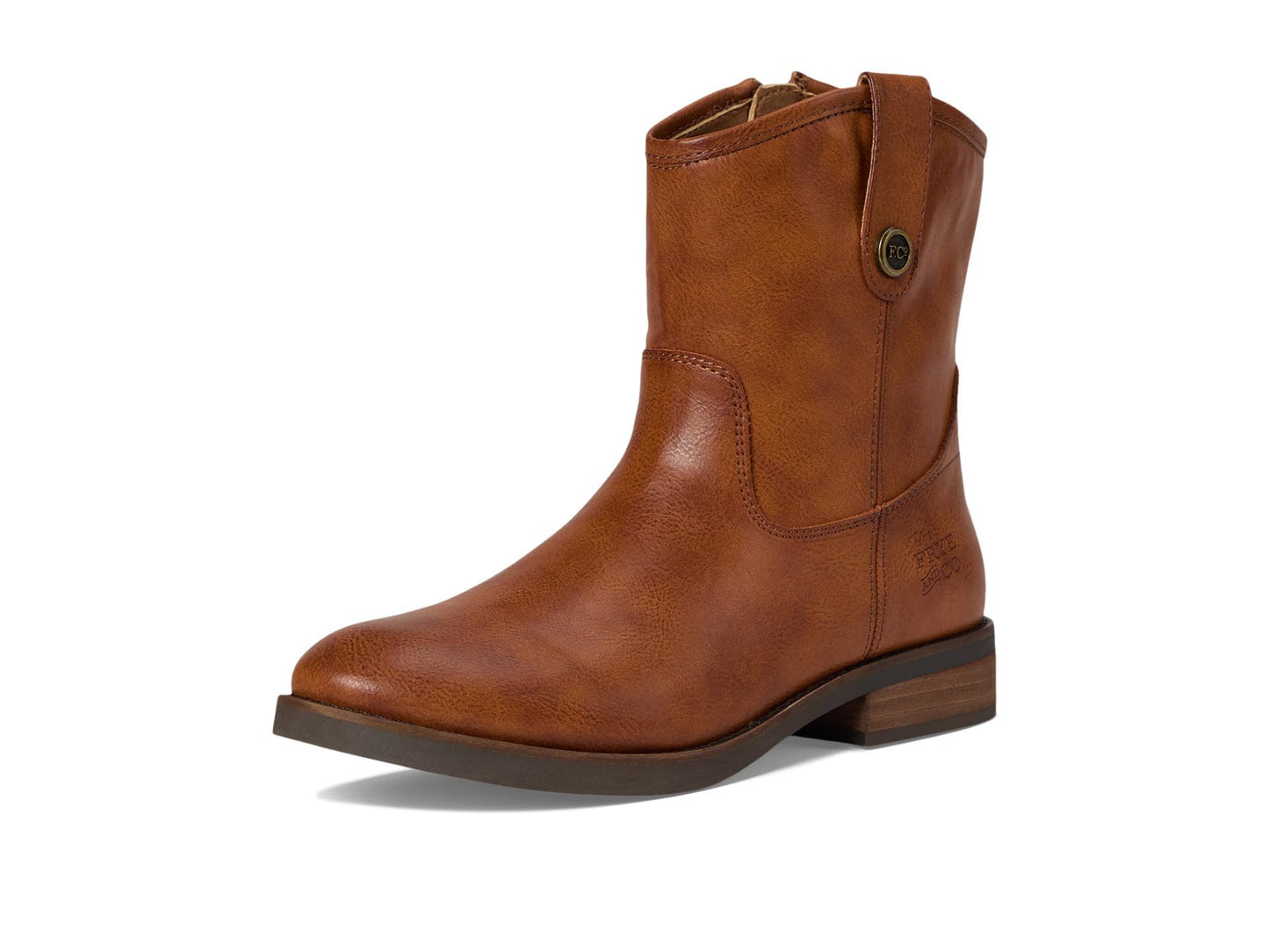 FRYE AND CO. Womens Kellie Button Short Cognac 7.5 Medium