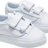 Vans - Toddlers Old Skool V Sneakers with Fastner, Color True White/True White, Size: 3.5 M US Toddler