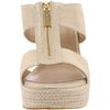 Metallic Canvas Wedge Sandal by Michael Kors