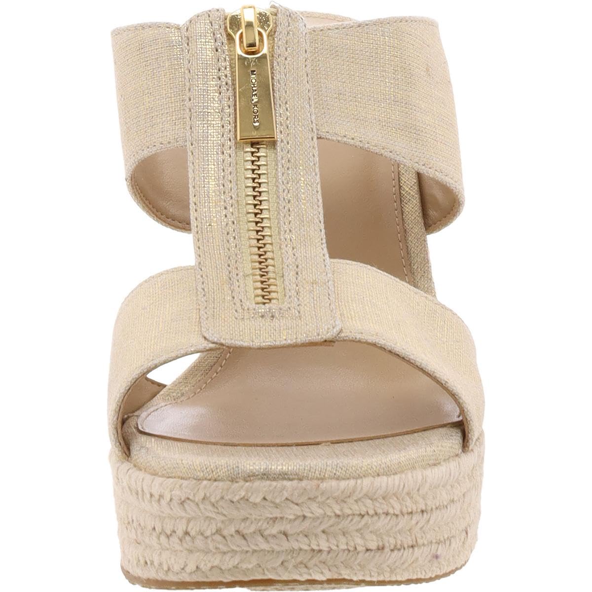 Metallic Canvas Wedge Sandal by Michael Kors