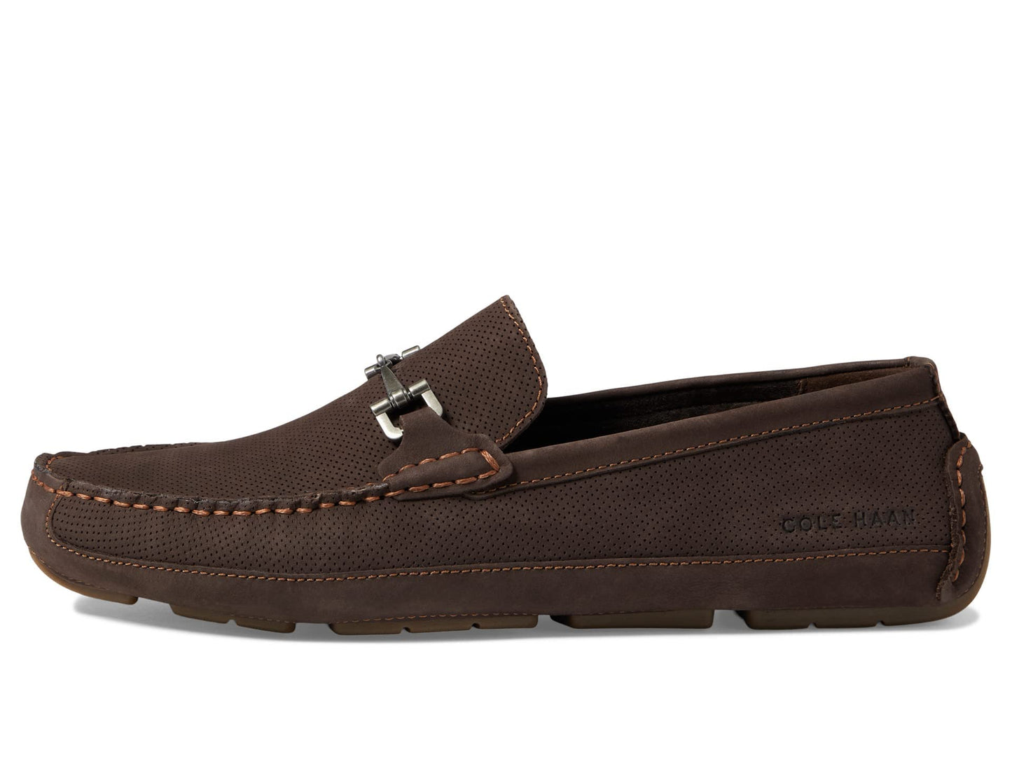 Cole Haan Wyatt Bit Driver Dark Chocolate Nubuck Perf/Gum 10 D (M)