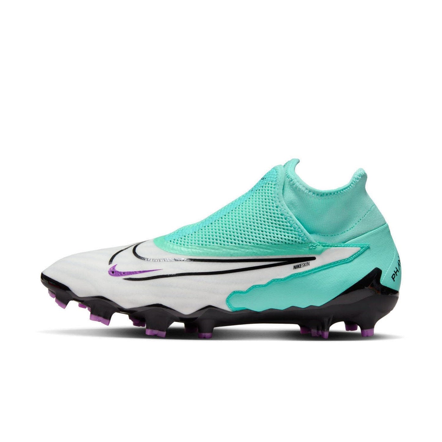 Nike Phantom GX Pro Firm-Ground High-Top Soccer Cleats (DD9465-300, Hyper Turquoise/Fuchsia Dream/White/Black) Size 6