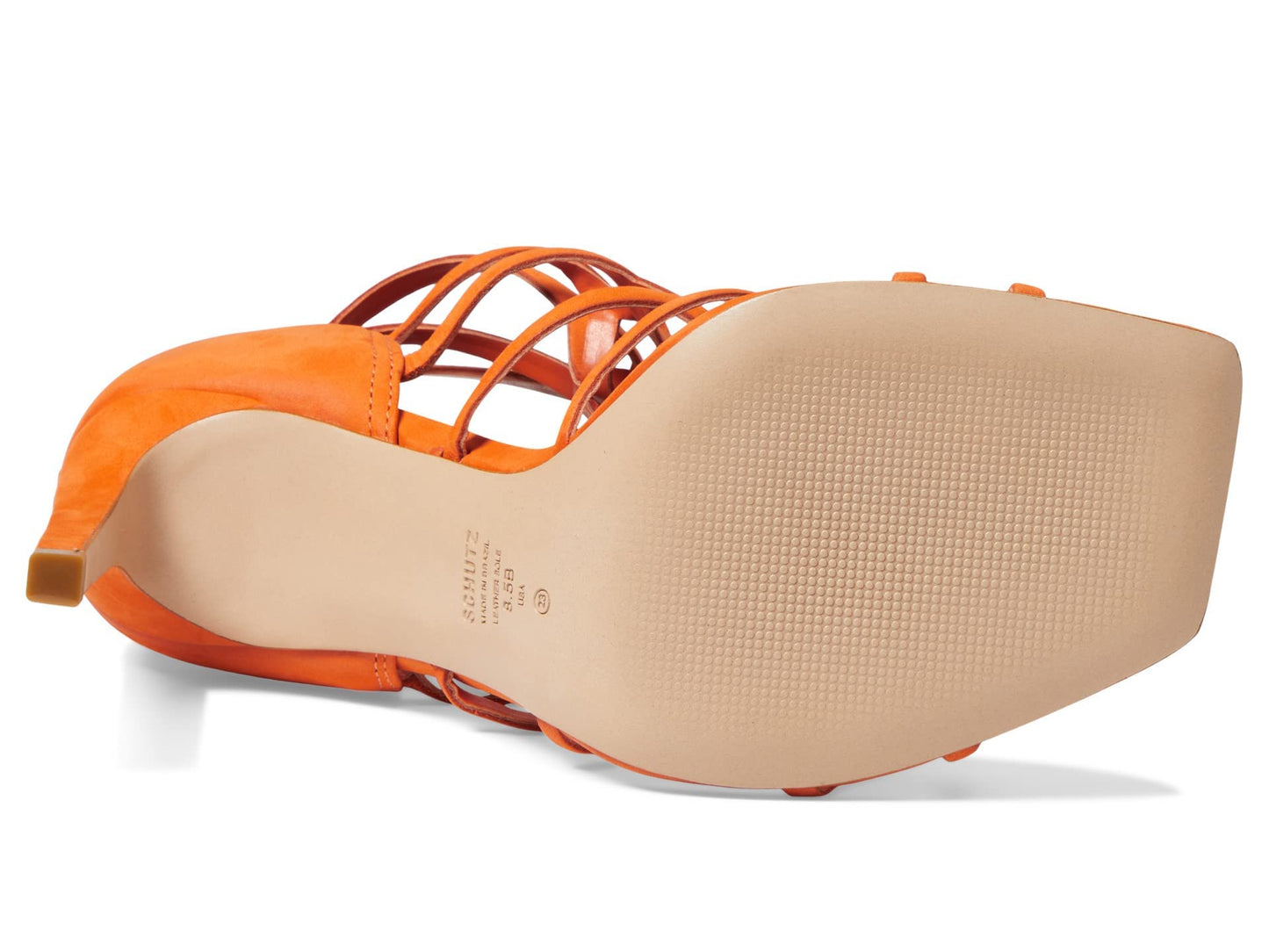Schutz Women's Julianna Sandal, Flame Orange, 9