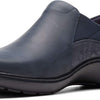 Clarks Cora Lilac Navy Leather/Textile Combination 8 B (M)