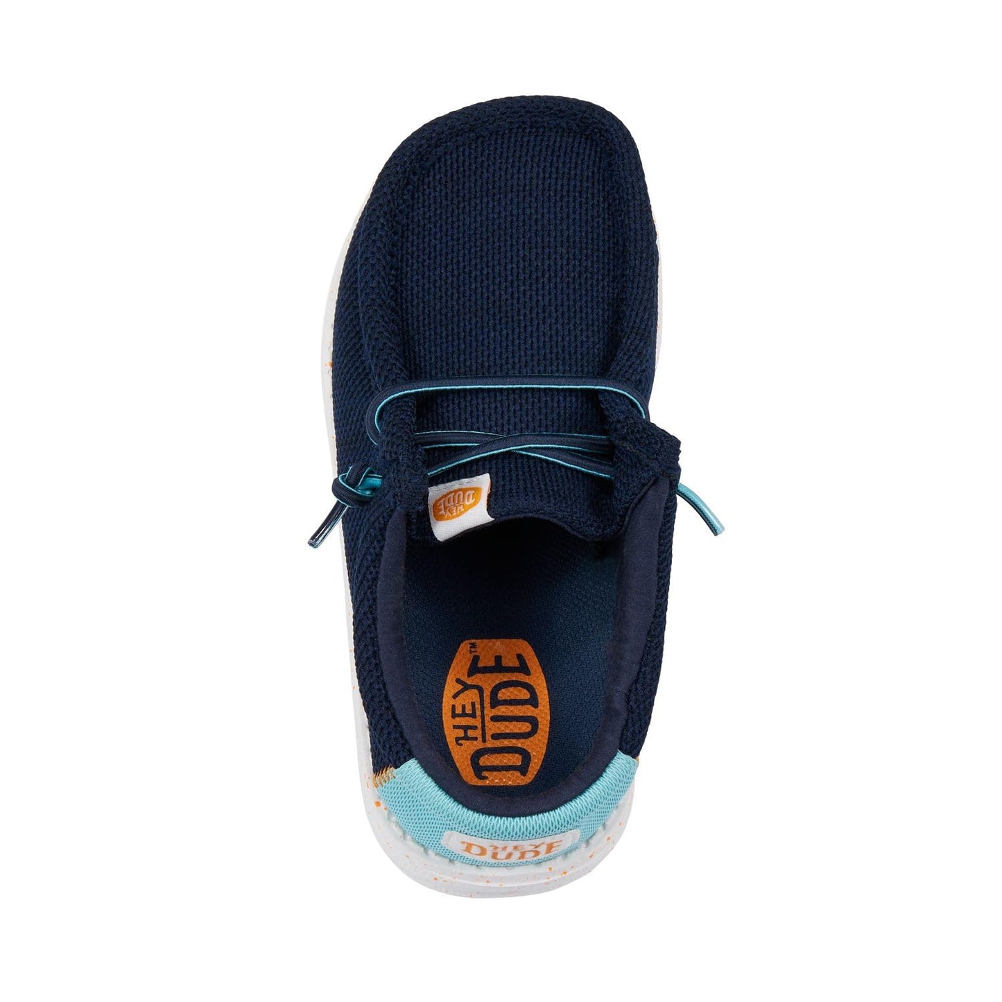 HEYDUDE Boy's Wally Heathered Mesh Navy Size 5 | Youth's Shoes | Youth Slip-on Loafers | Comfortable & Light-Weight