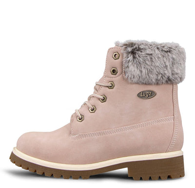Lugz | Convoy Classic 6-inch Chukka Boots for Women | Faux Fur Lace Up Womens Fall Boots | Everyday Women Footwear, Soft Pink/Bone/Gum, 6 M