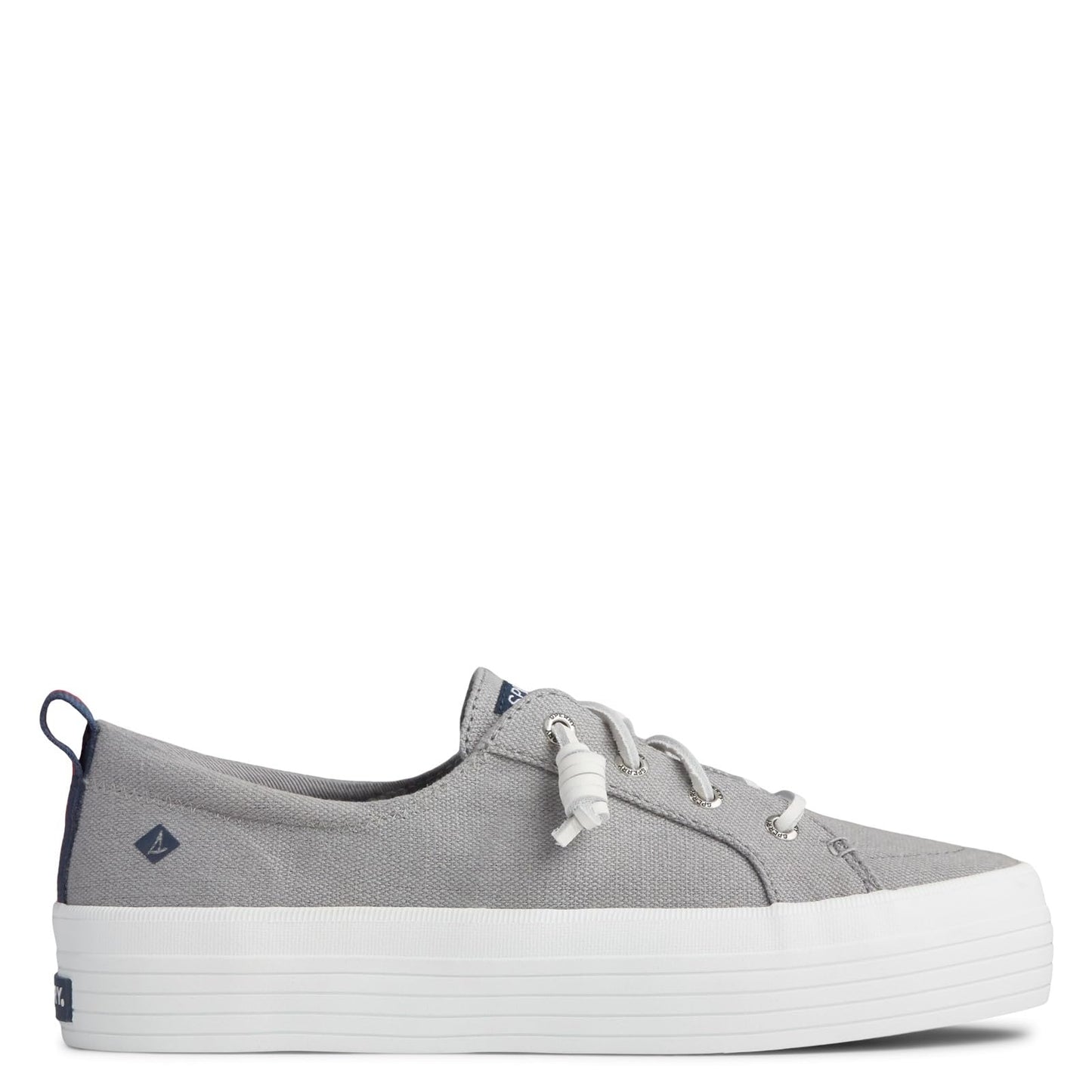 Sperry Women's Crest Vibe Platform Canvas Sneaker, Grey, 6.5 M US