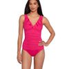 Lauren Ralph Lauren Beach Club Solid Ruffle Surplice One-Piece Orchid 8