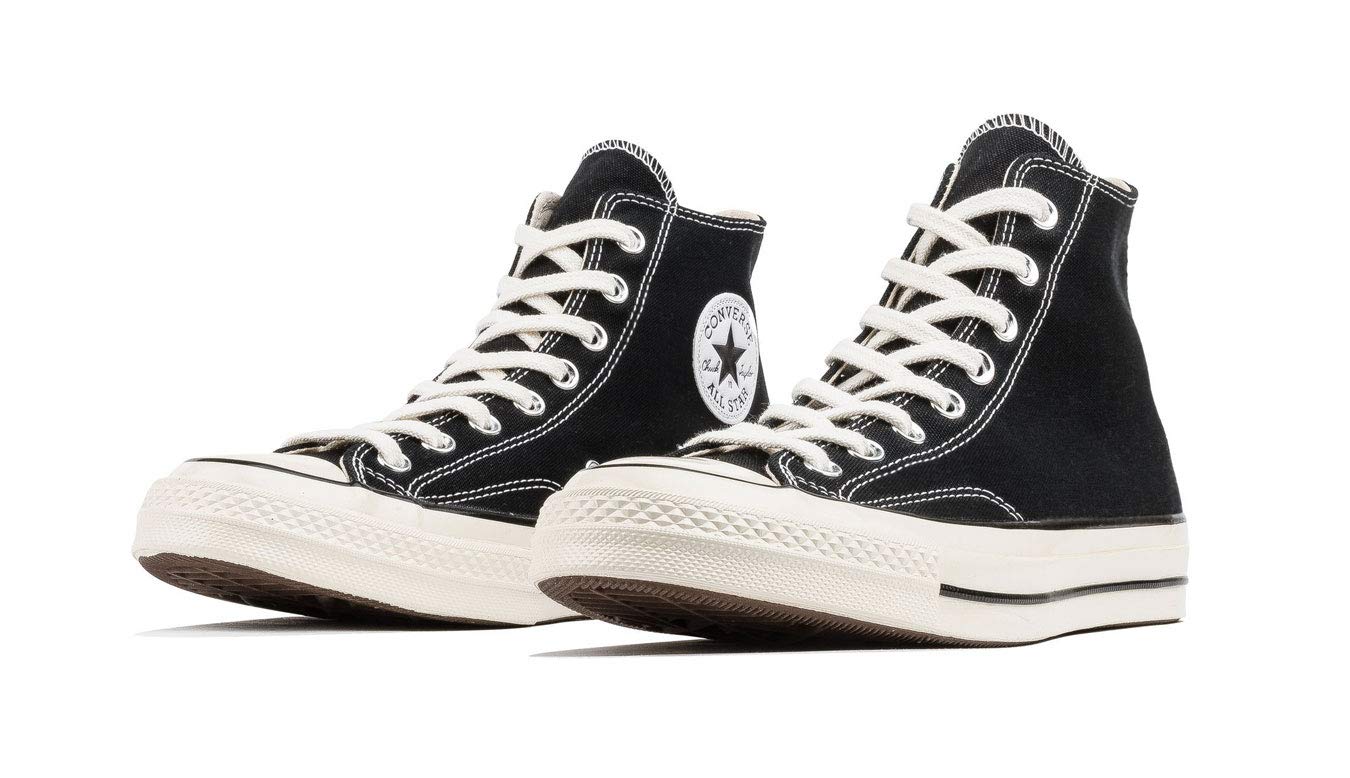 Converse Men's Chuck Taylor 70 Hi Top, Black/Black/Egret, Size 3