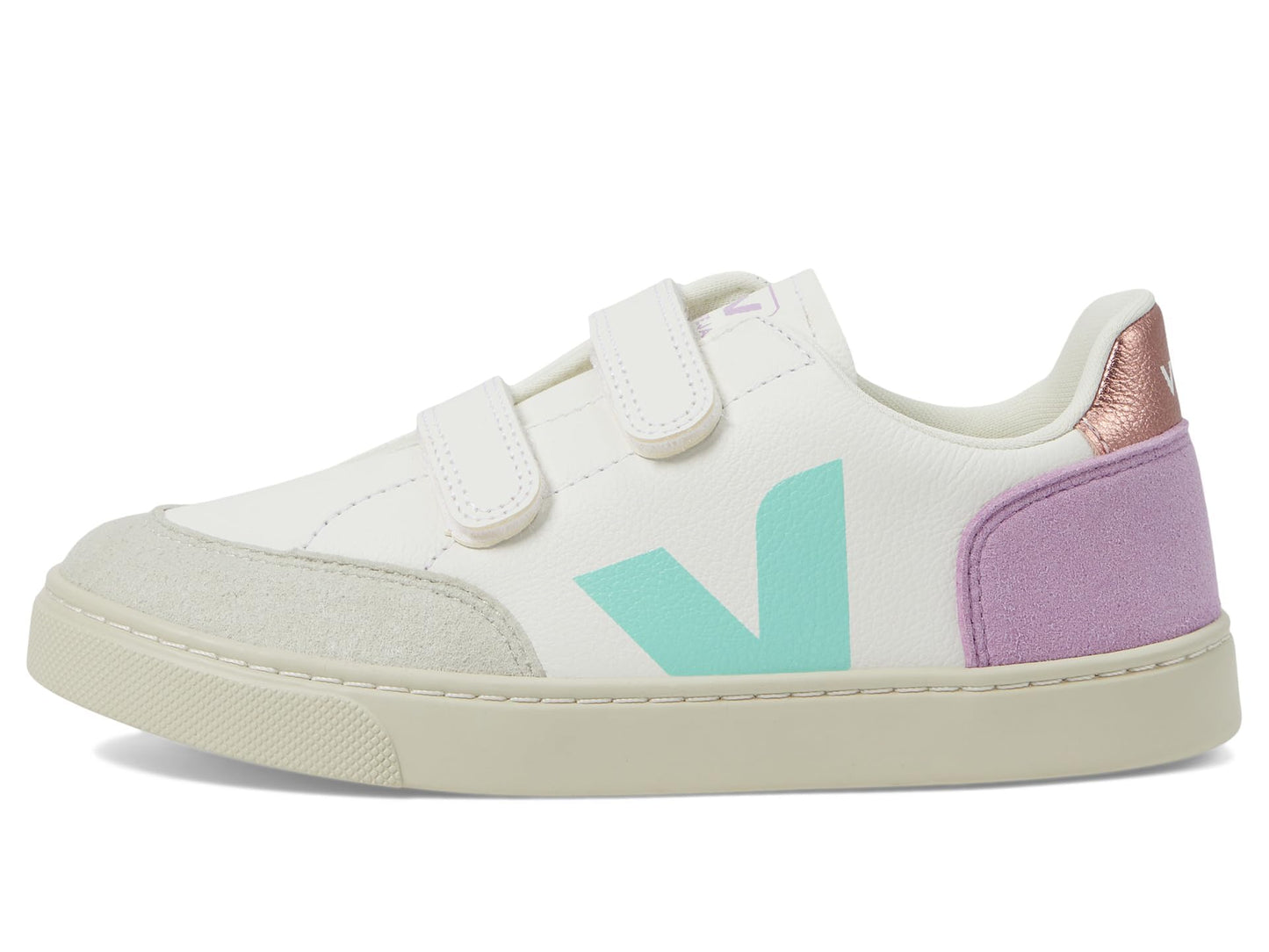 VEJA Unisex Small V-12 (Little Kid/Big Kid) Extra-White_Multico-Orchid 3, Medium