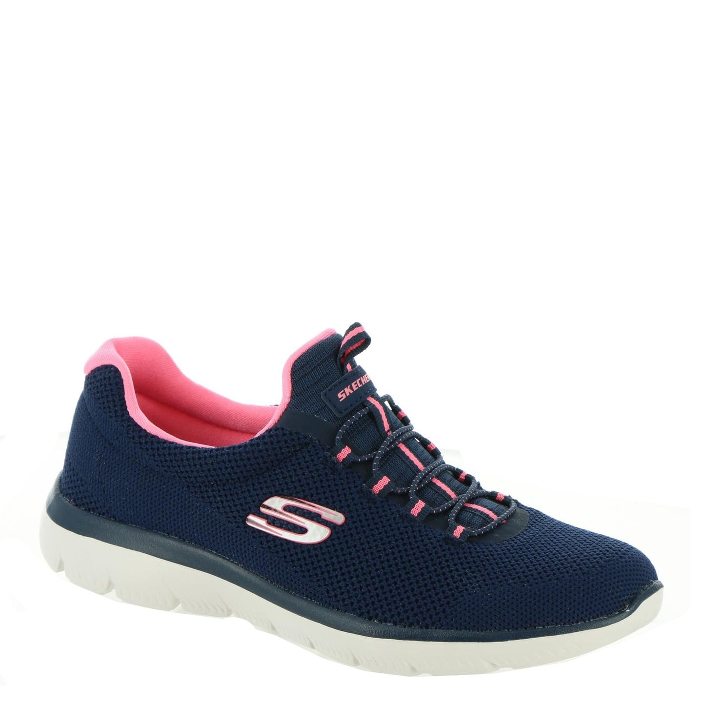Skechers Women's Athleisure Sneaker, 8 M, Navy/Hot Pink