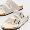 Birkenstock Men's Arizona Shearling Sandals, Stone Coin/Natural, 12 Medium US