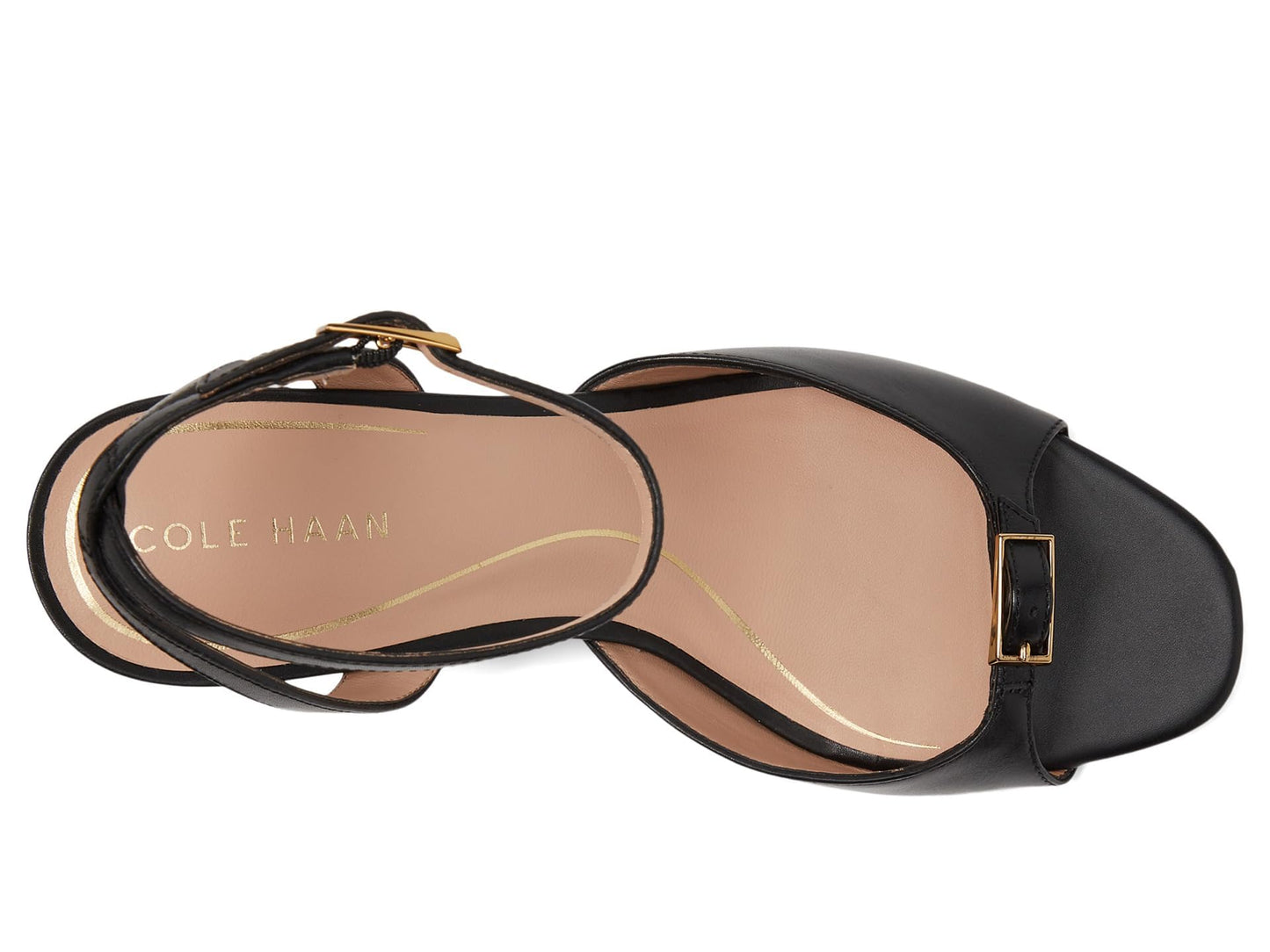 Cole Haan Women's Annalise Buckle Sandals, Black Leather, 7-B US