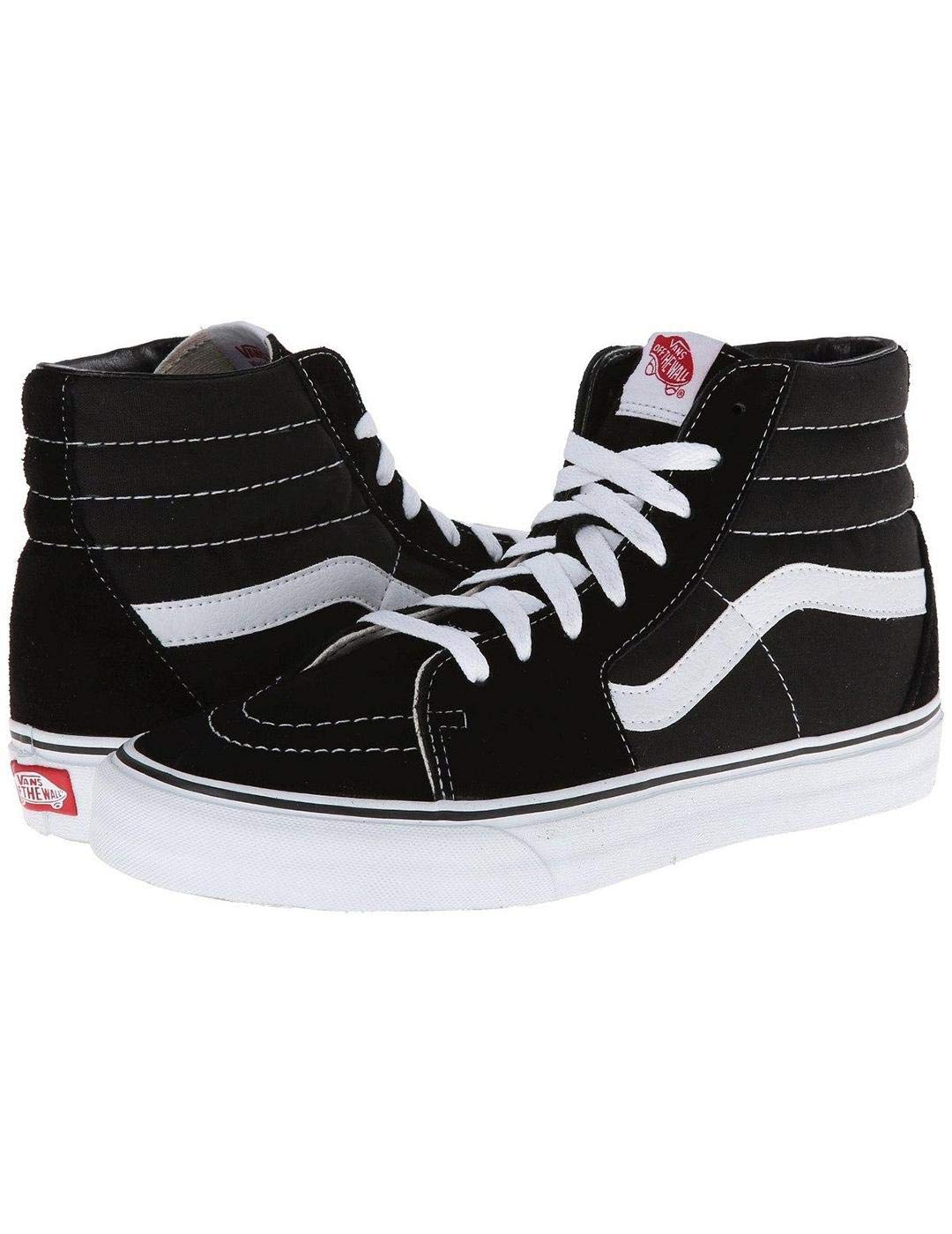 Vans Unisex Hi-Top Trainers Sneaker, Black Black White, 10 US Women