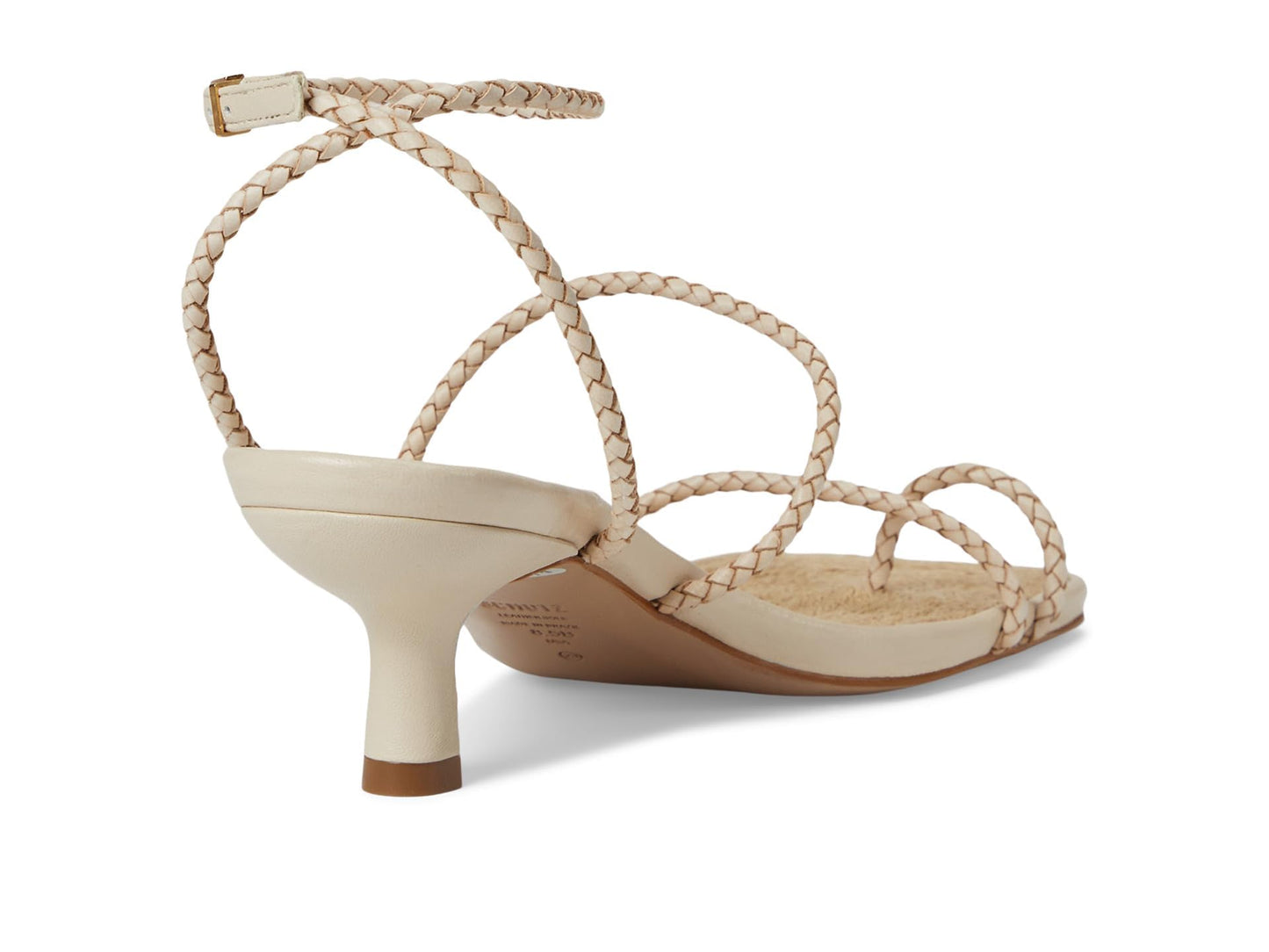 Schutz Women's Kaya Straw Mid Off-White 7 Medium
