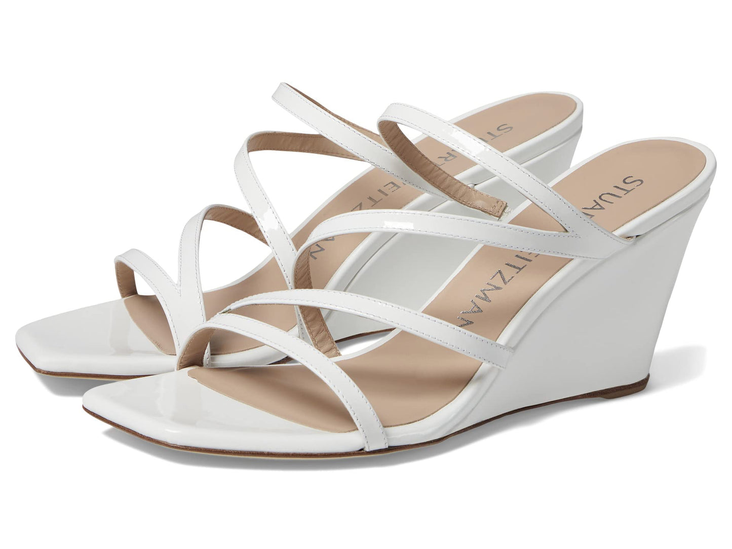 Stuart Weitzman Strapeze 85 Wedge White 10 B