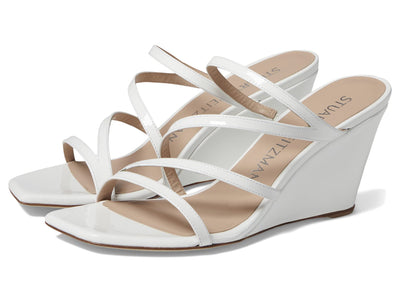 Stuart Weitzman Strapeze 85 Wedge White 10 B