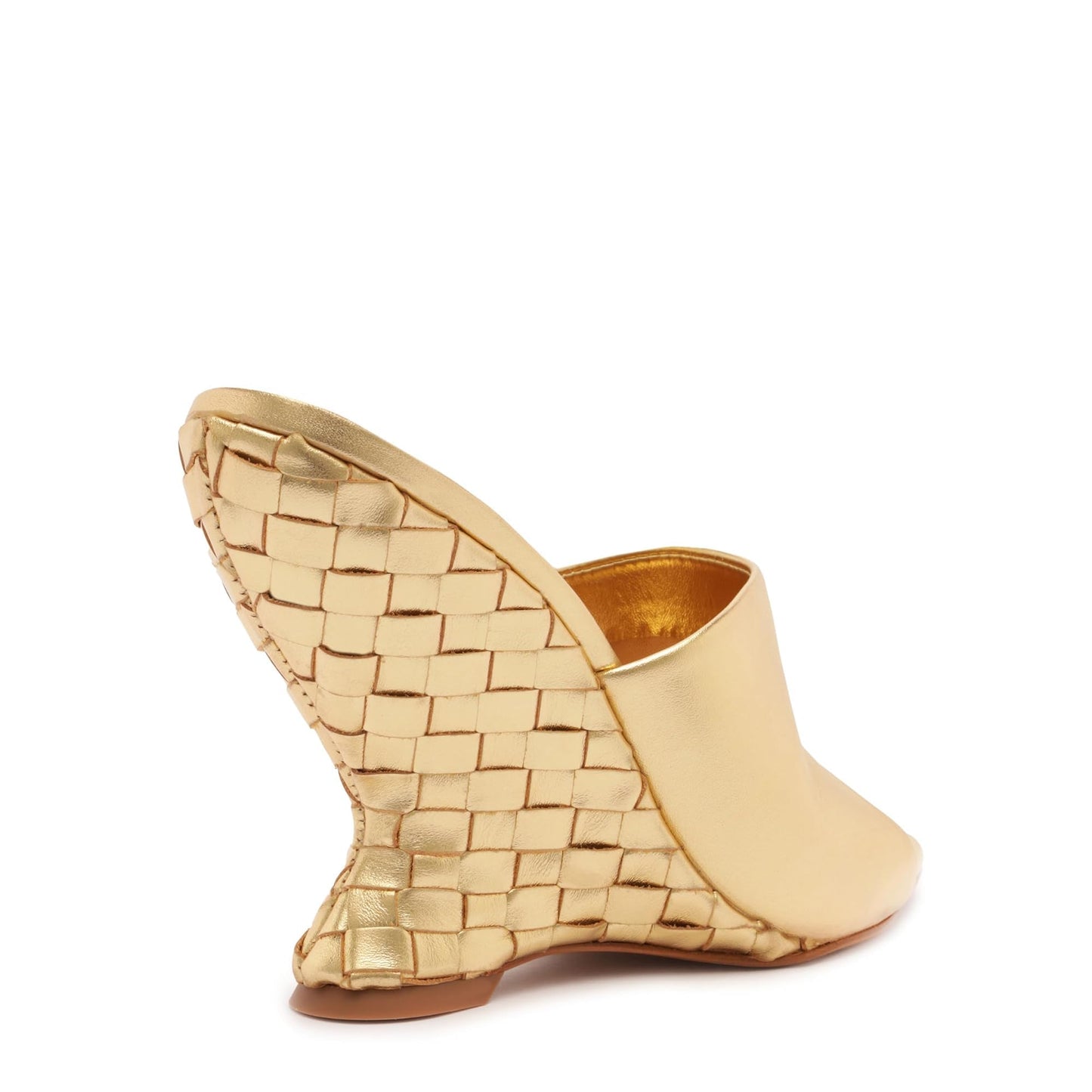 SCHUTZ Women's Aprill Wedge Sandal, Ouro Claro, 7.5