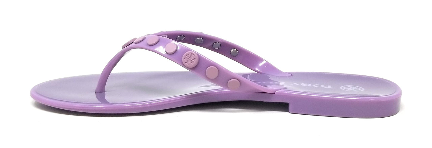 Tory Burch Women's Studded Jelly Thongs Sandals Flats (Lilac, us_footwear_size_system, adult, women, numeric, medium, numeric_7)