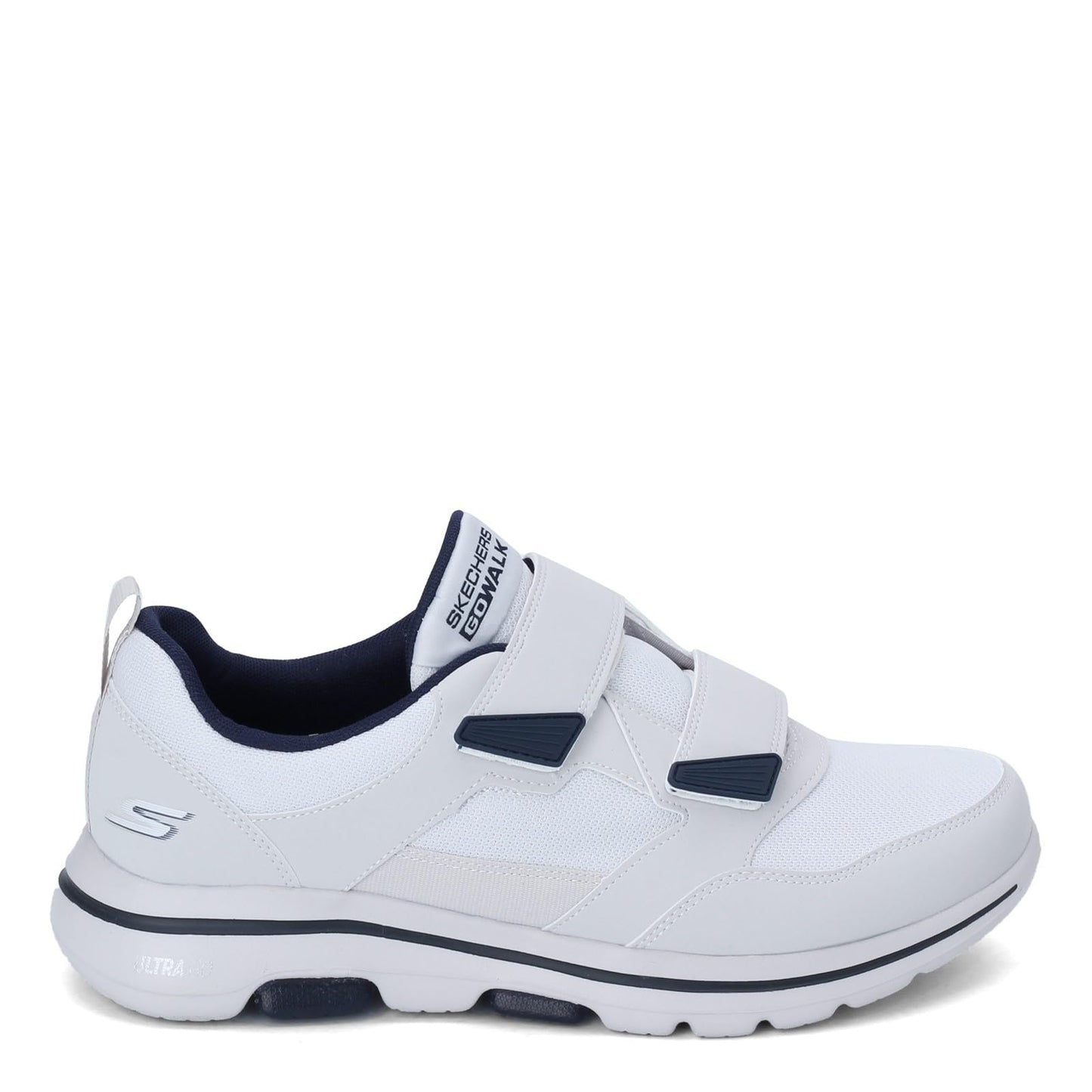 Skechers Men's Gowalk - Athletic Hook and Loop Walking Shoes | Two Strap Sneakers | Air-cooled Foam, White/Navy, 11 X-Wide