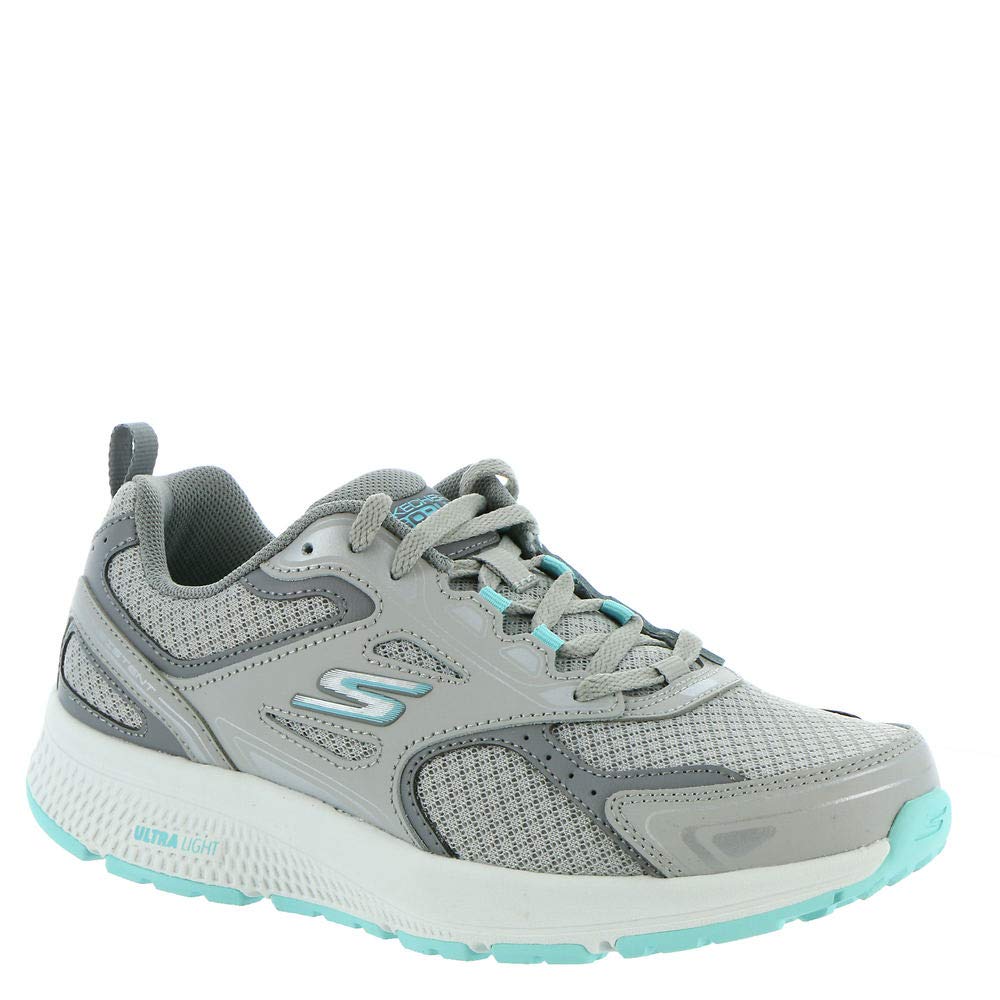 Skechers Women's Go Run Consistent Sneaker, Gray/Turquoise, 8.5