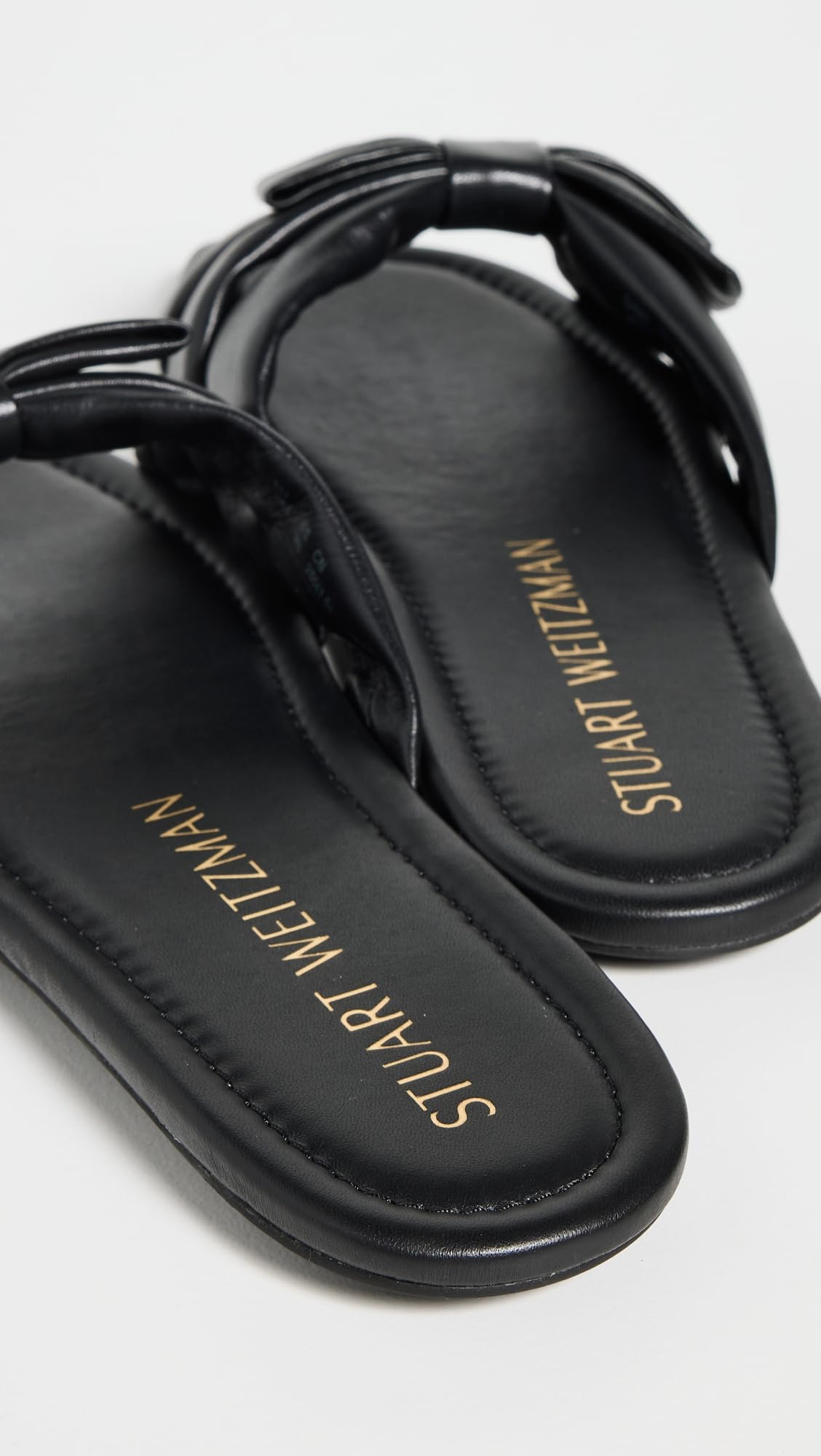 Stuart Weitzman Women's Sofia Slides, Black, 6.5 Medium US