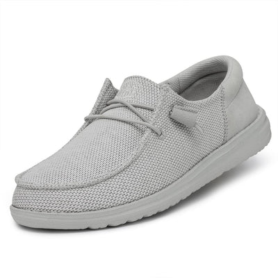 HEYDUDE Women's Wendy Funk Mono Slip On Shoe, Grey Size 6 | Stretch Knit Upper, Cushioned Foam Insole, Ultralight Casual Loafer