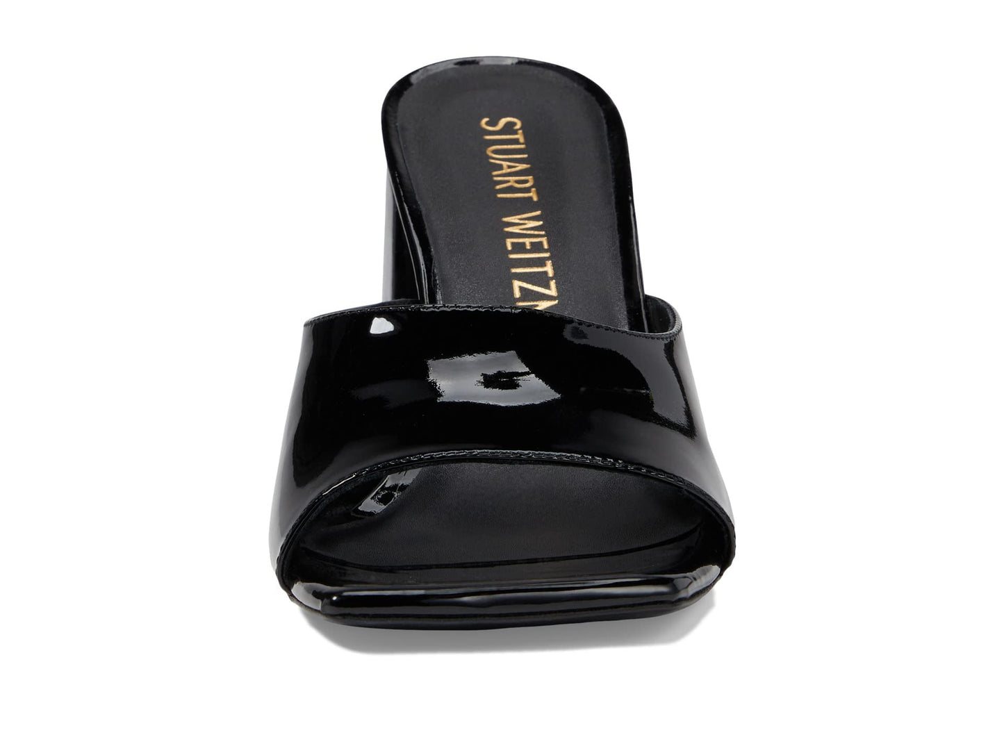 Stuart Weitzman Tia 85 Flareblock Slide Black 7 B
