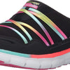 Skechers Women's Air Streamer Slip-On Mule, Black/Multi, 9 W US