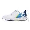 FootJoy Men's FJ Fuel Previous Season Style Golf Shoe, White/Blue/Green, 10 Wide