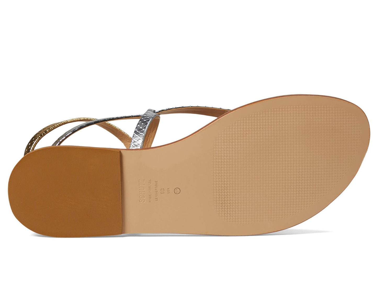 Schutz Women's Elsie Sandal, Ouro Claro Orch/Prata, 10