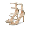 Stuart Weitzman Nudist Crystal Geo Buckle 100 Sandal Platino 8.5 B