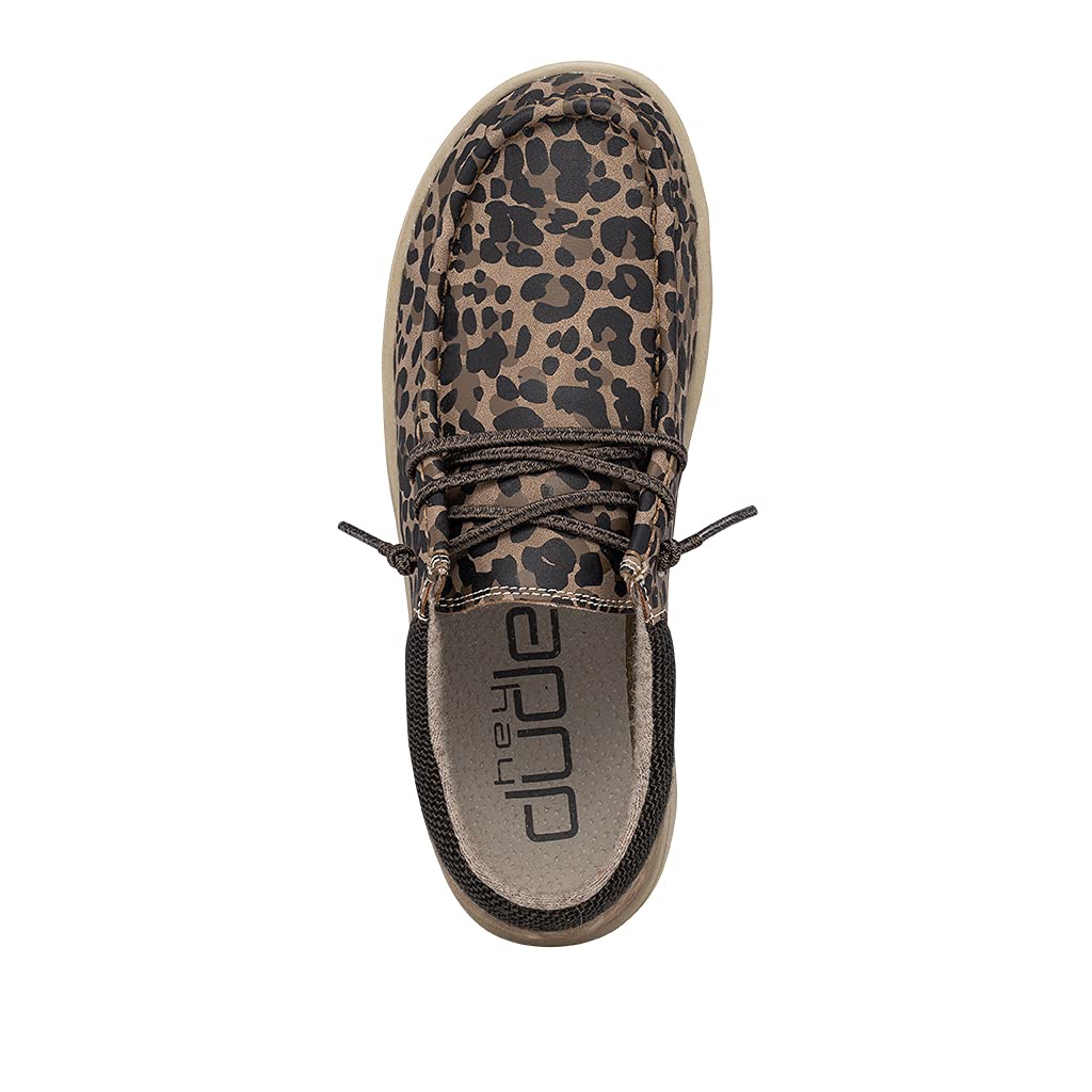 Hey Dude Women's Polly Leo Nut Size 6 | Women’s Shoes | Women’s Lace Up Loafers | Comfortable & Light-Weight