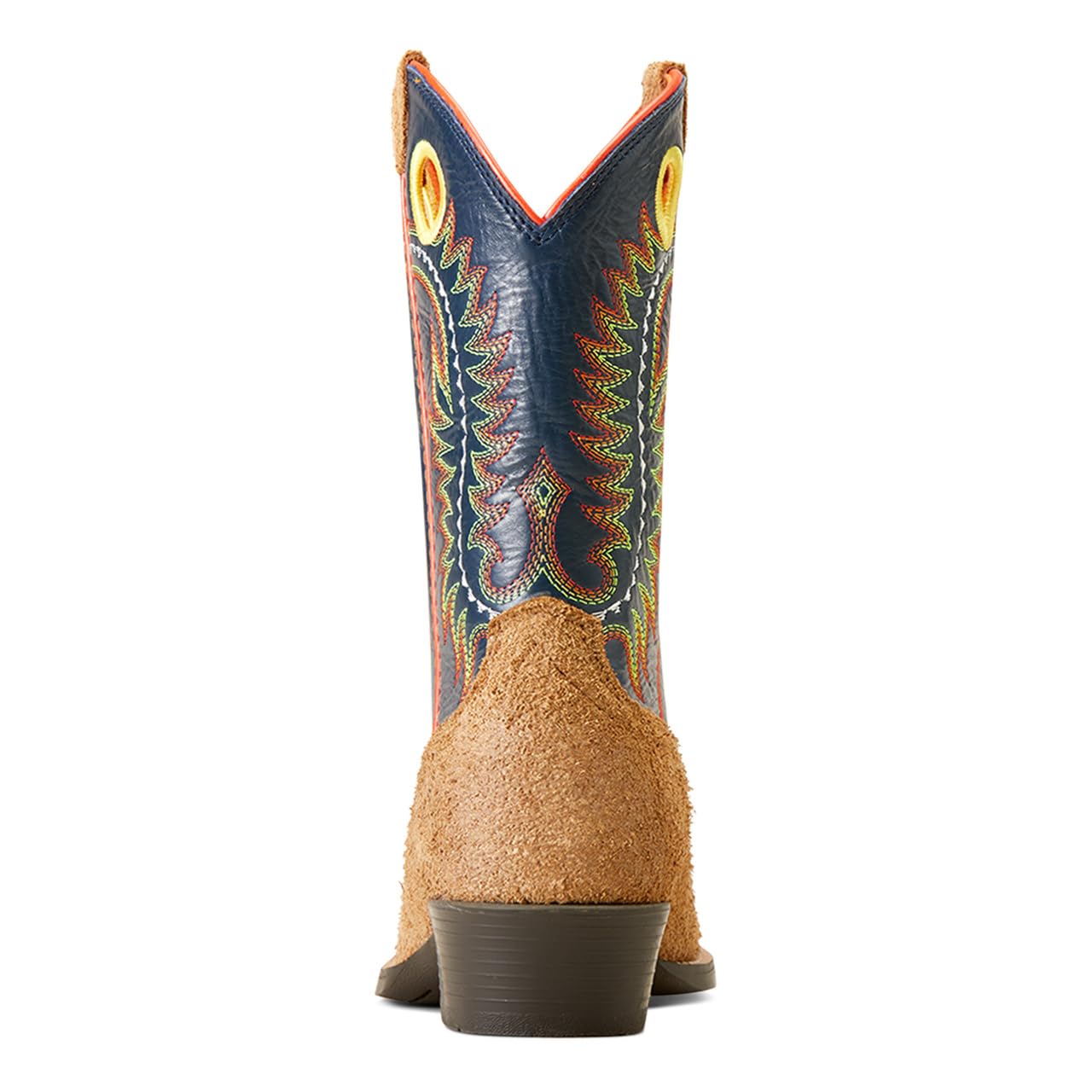 ARIAT Unisex-Kids Derby Monroe Western Boot - Terracotta Roughout/Royal Gold Metallic, 11 Medium